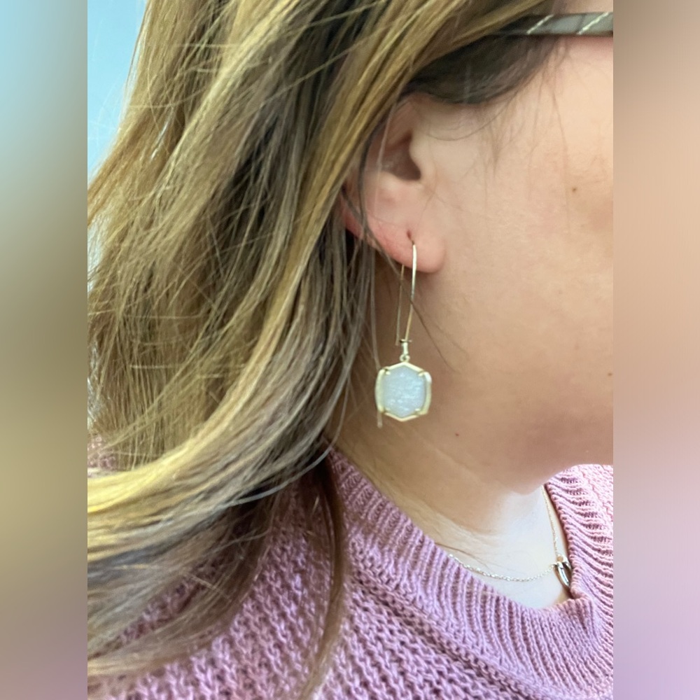 Kendra Scott Gold and Iridescent Drusy Earrings - Picture 5 of 5